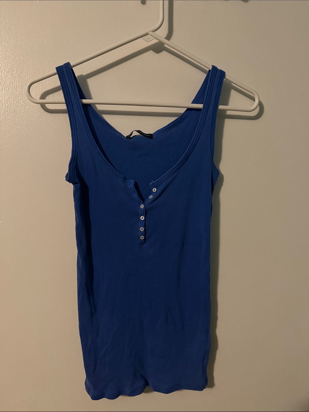 Brandy Melville Classic Women's Ribbed Tank Top - Blue. One size fits all.